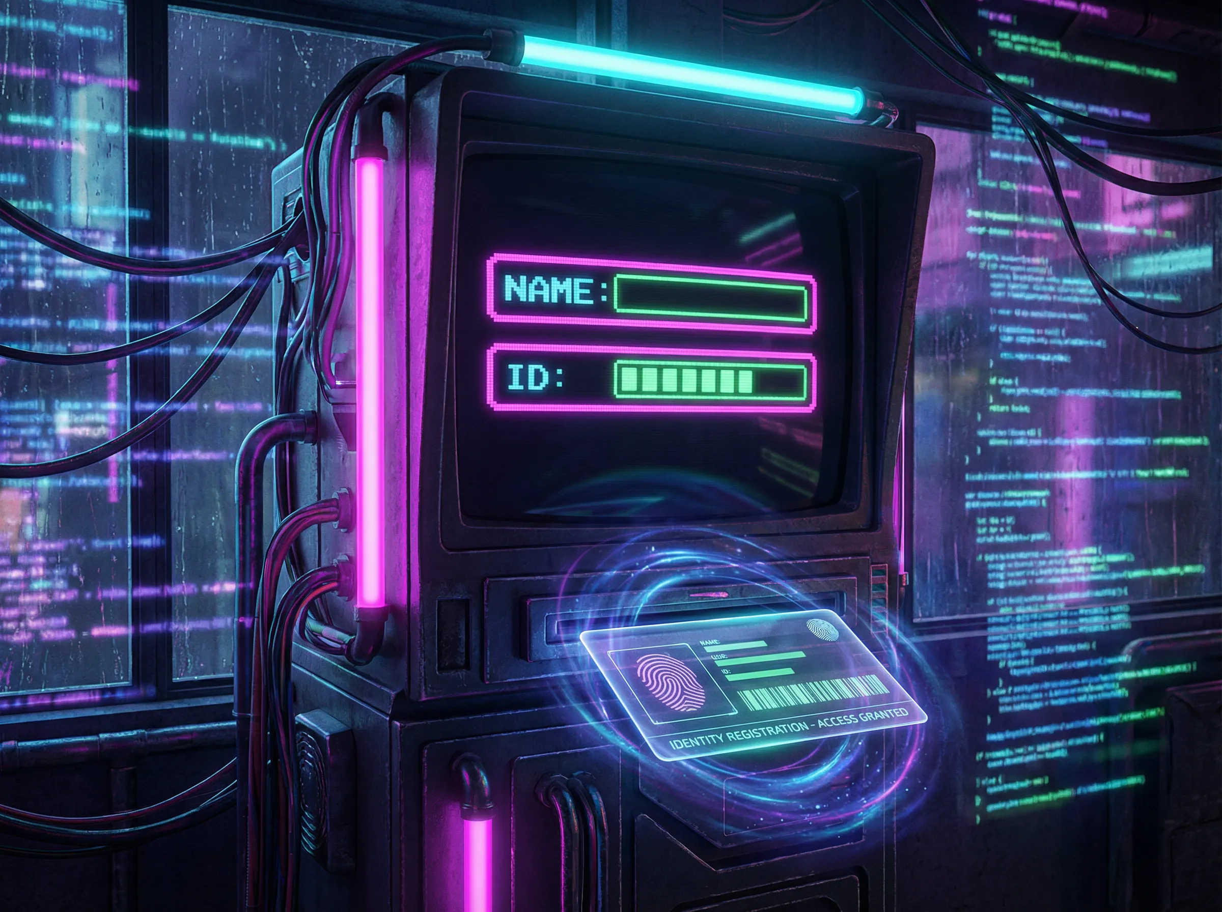 老虎机 赛博身份认证终端 - 复古街机注册系统